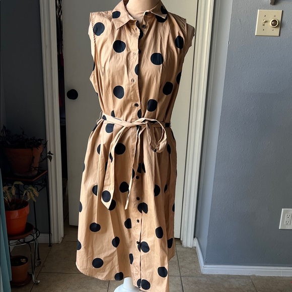 Polka Dot Sleeveless Dress - Picture 2 of 9